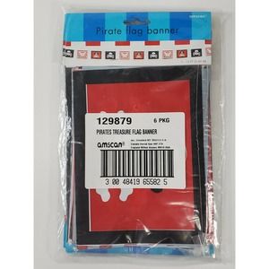 Pirate Treasure flag banner amscan 6 pack 1-12 ft (3.66 M)
